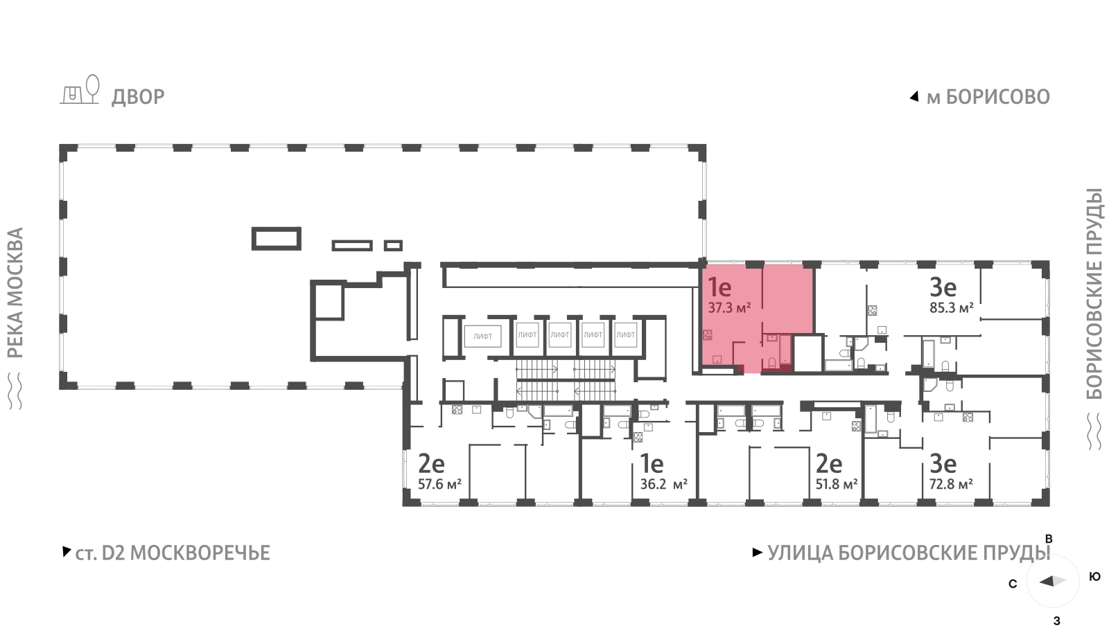1-комнатная квартира в ЖК WAVE (Вейв)