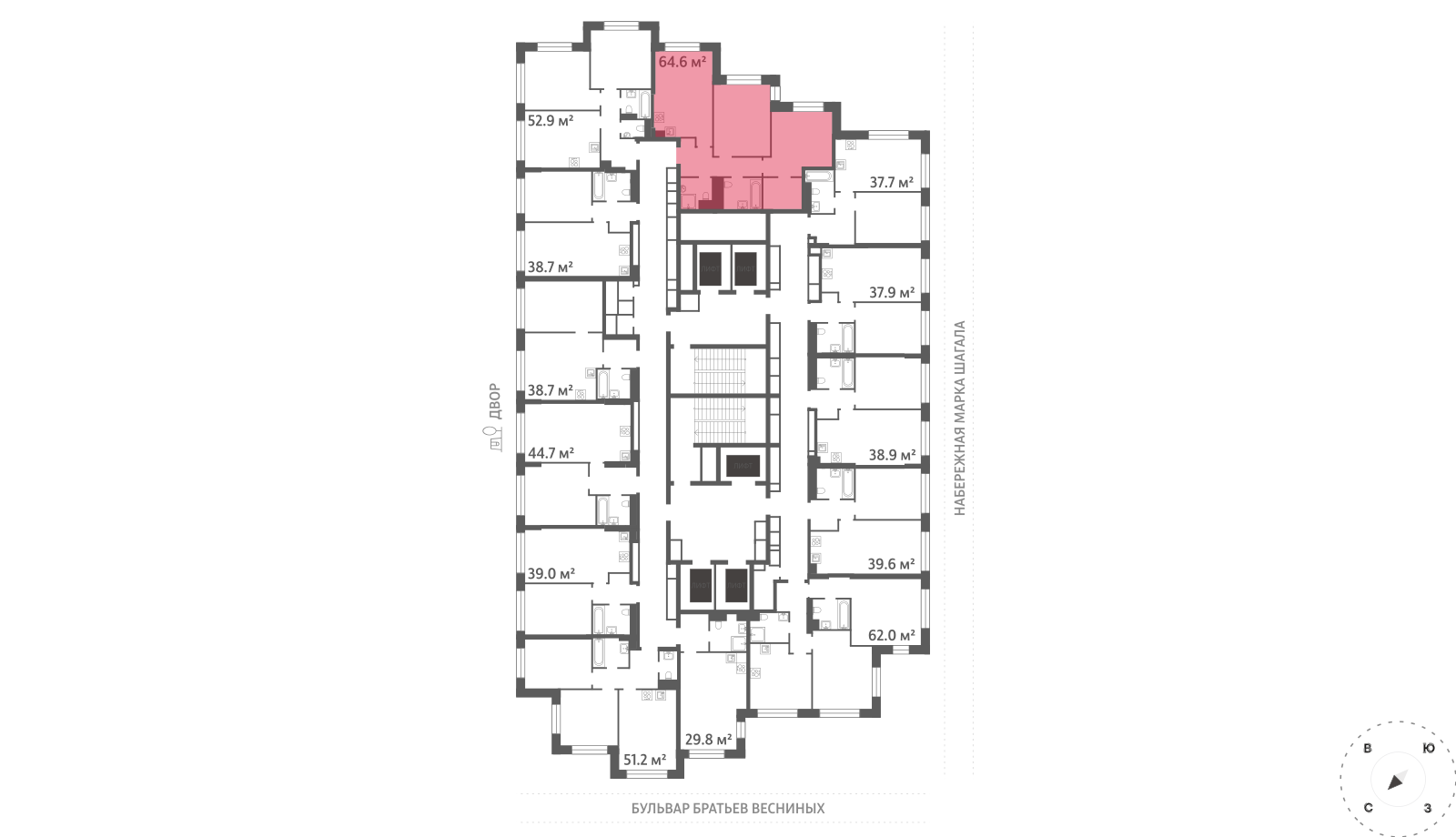 2х-комнатная квартира в ЖК Зиларт