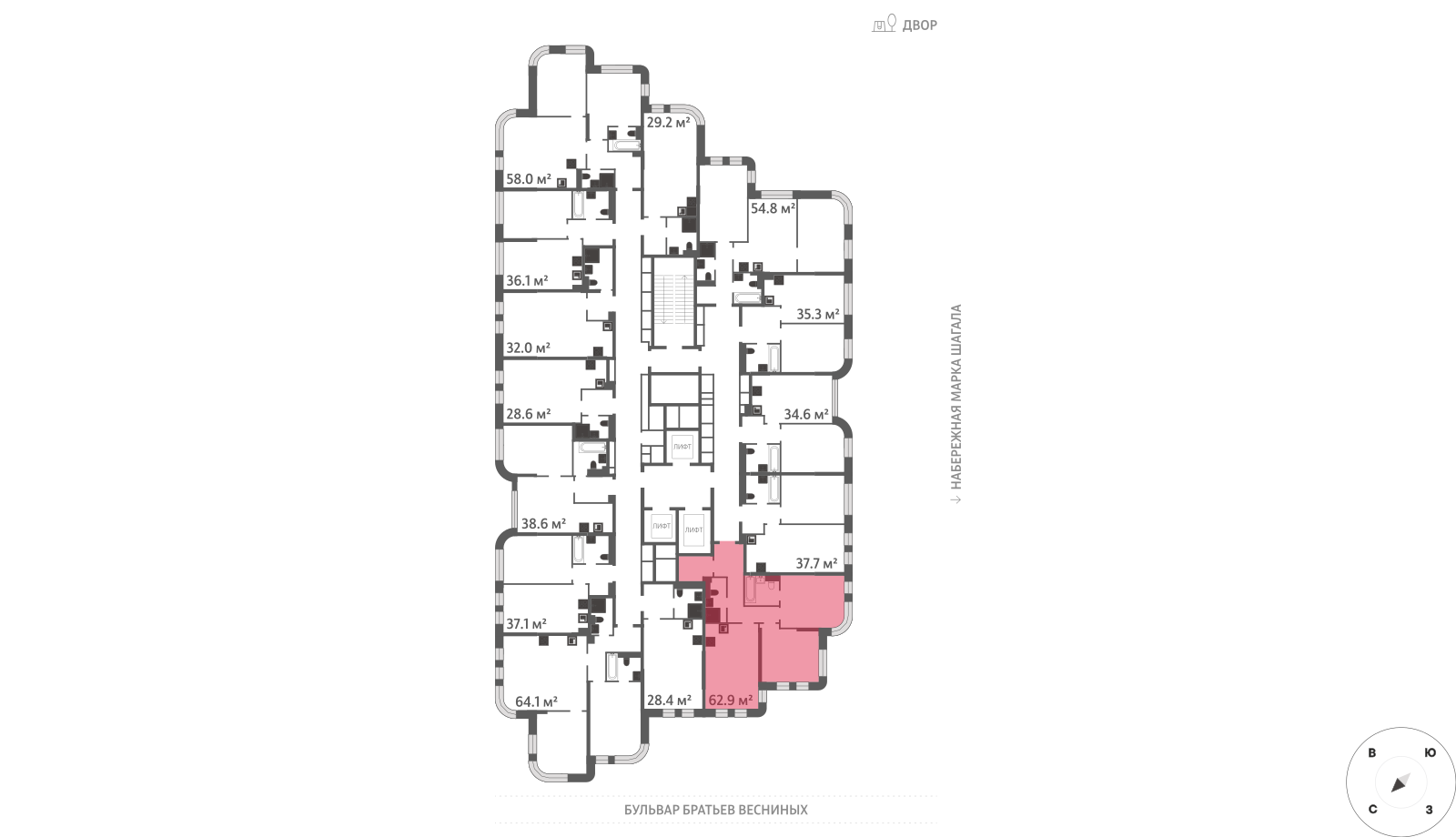2х-комнатная квартира в ЖК Зиларт