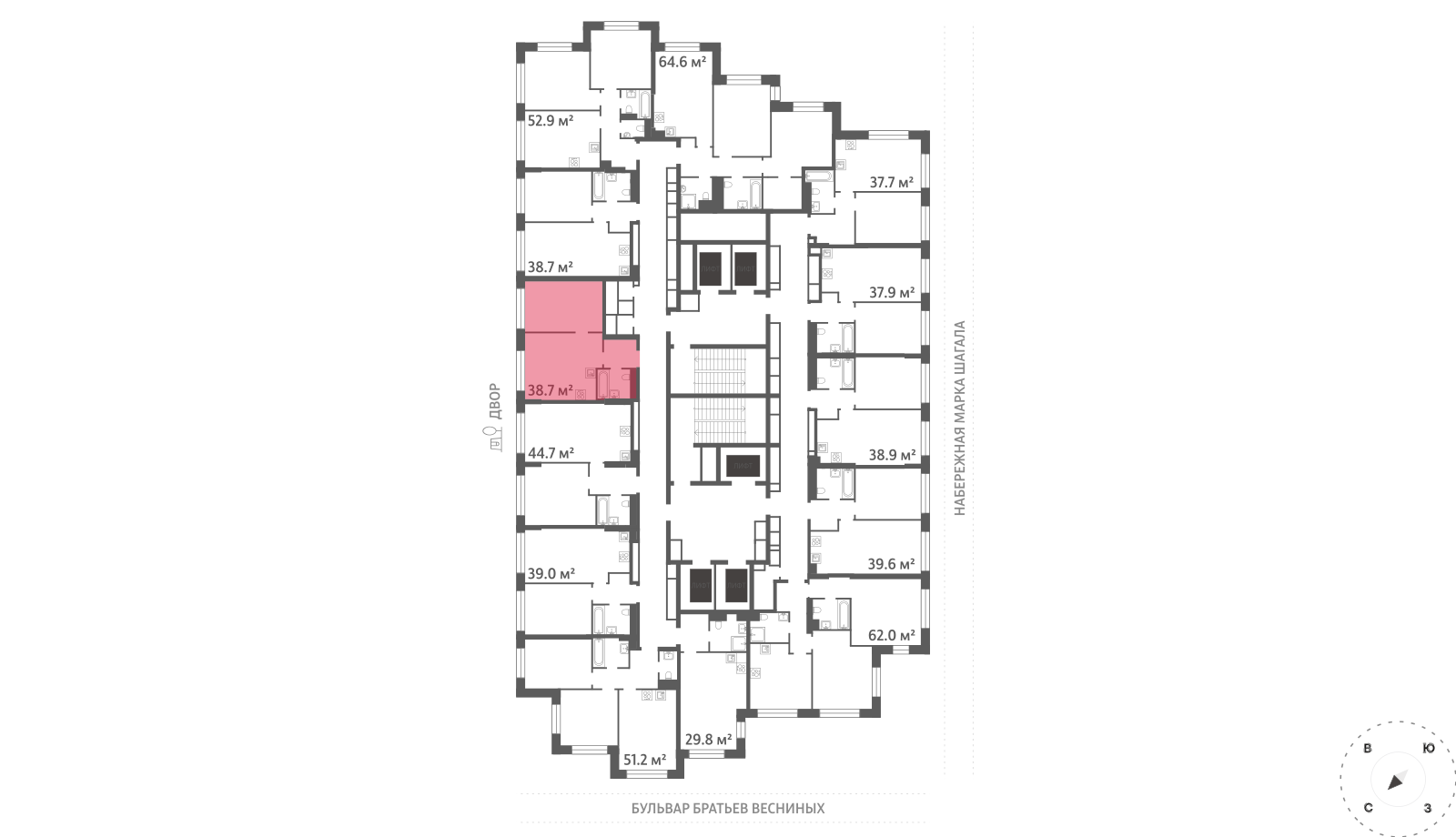 1-комнатная квартира в ЖК Зиларт