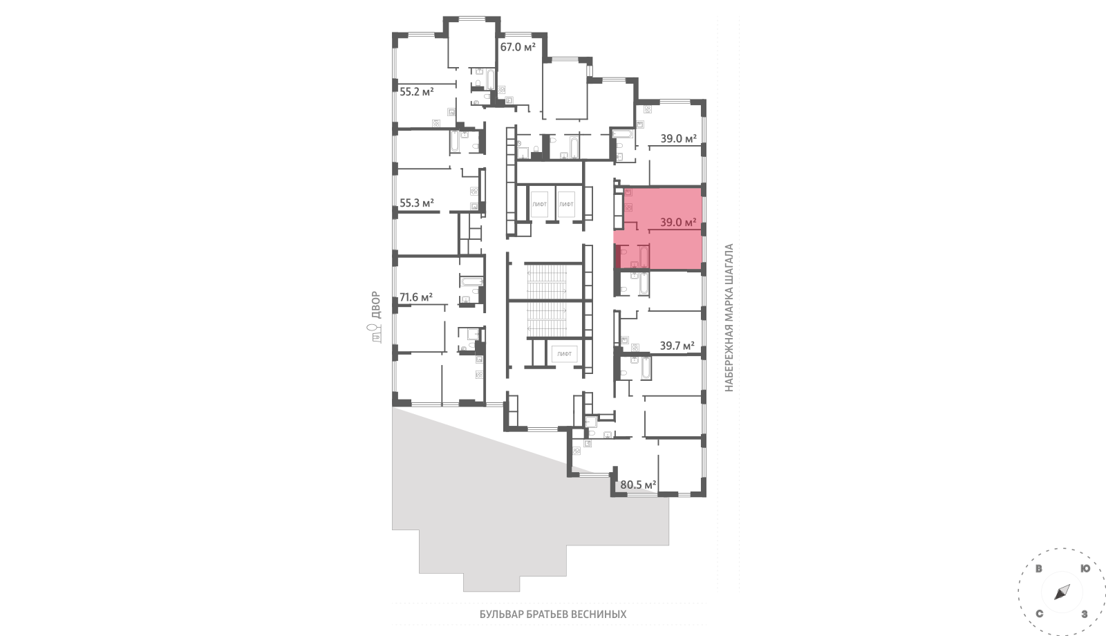 1-комнатная квартира в ЖК Зиларт