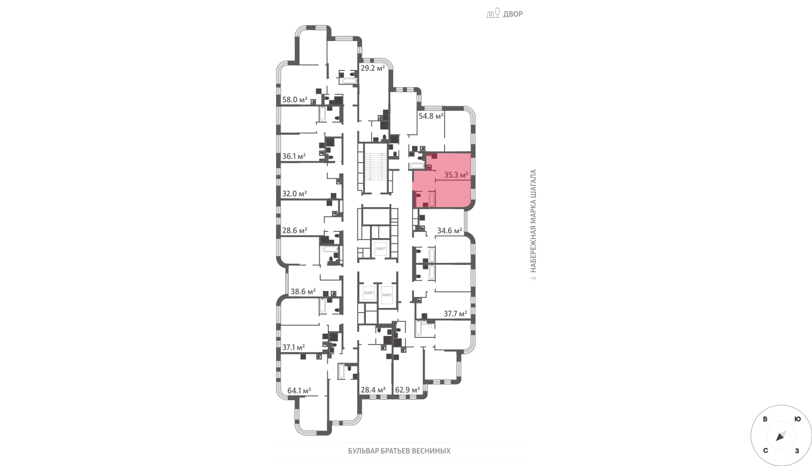 1-комнатная квартира в ЖК Зиларт