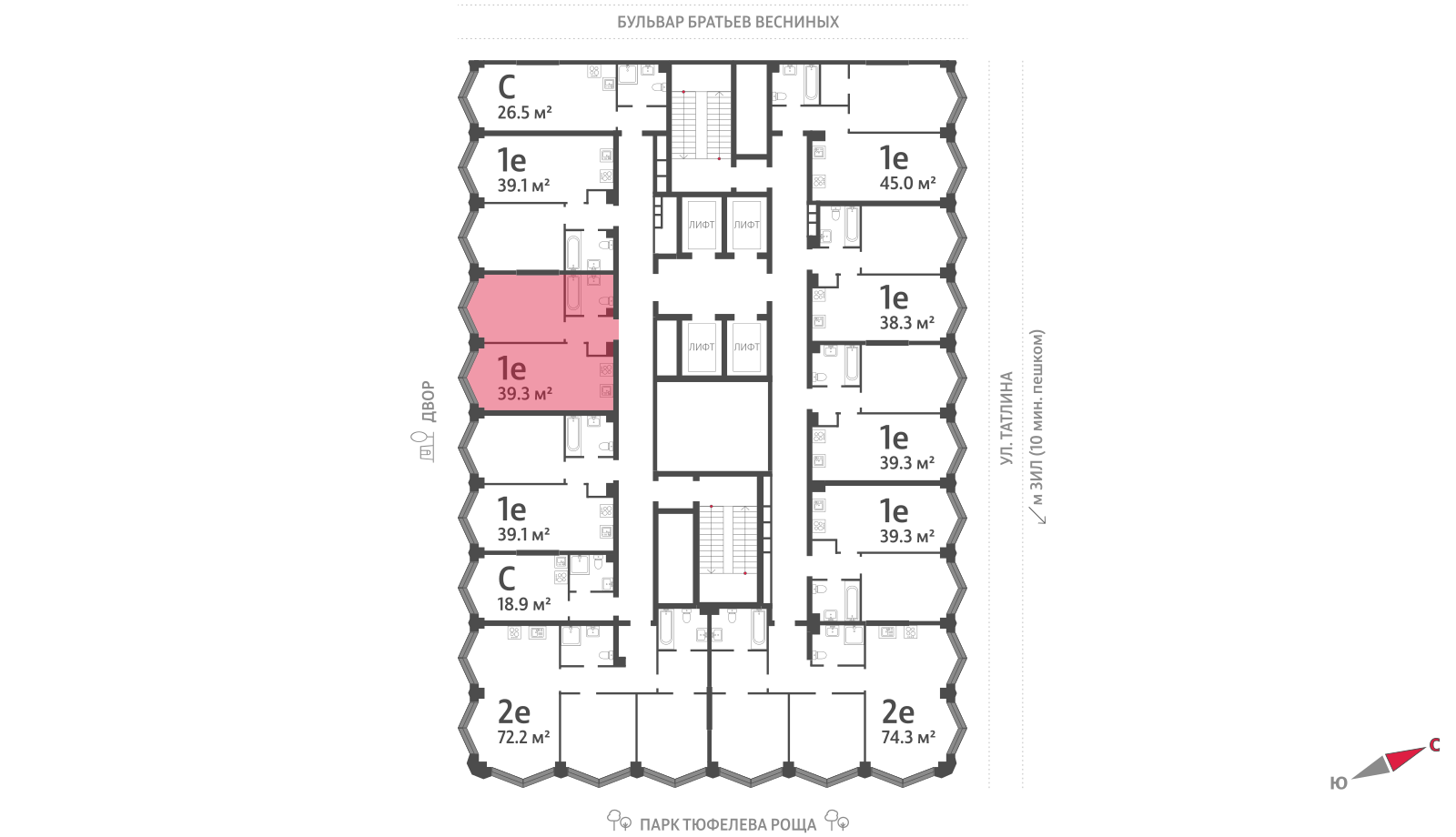 1-комнатная квартира в ЖК Зиларт