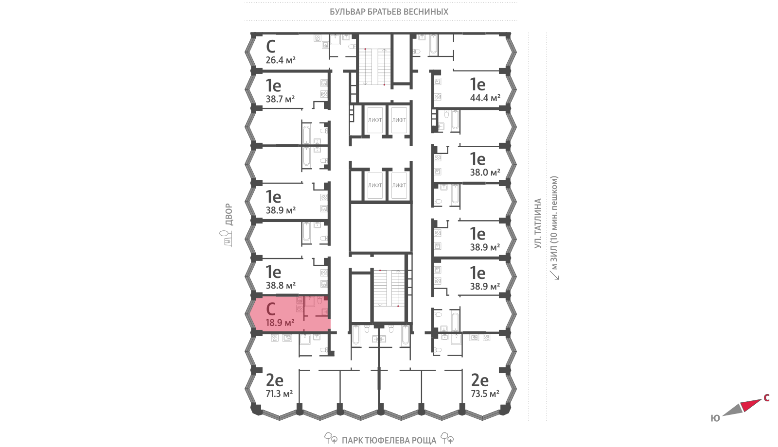 Квартира-студия в ЖК Зиларт