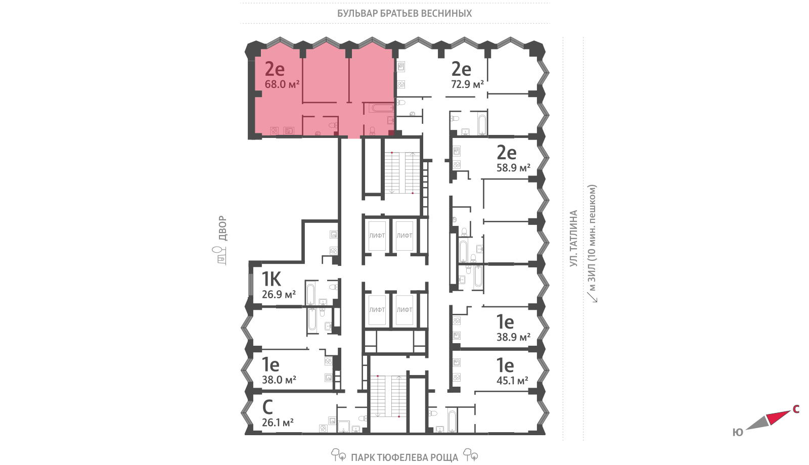 2х-комнатная квартира в ЖК Зиларт