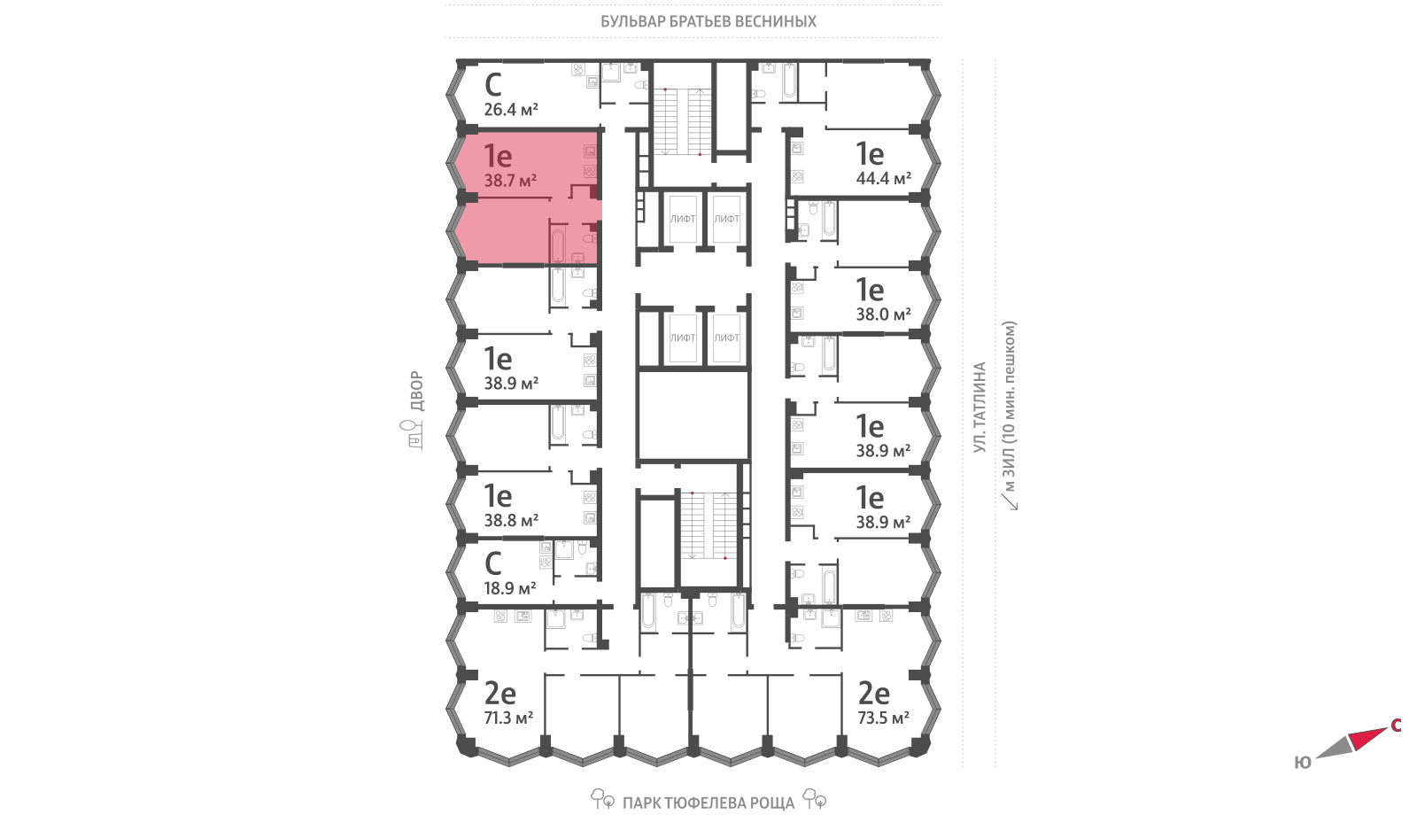 1-комнатная квартира в ЖК Зиларт