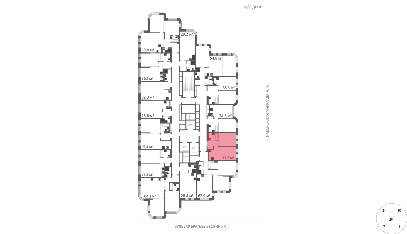 1-комнатная квартира в ЖК Зиларт