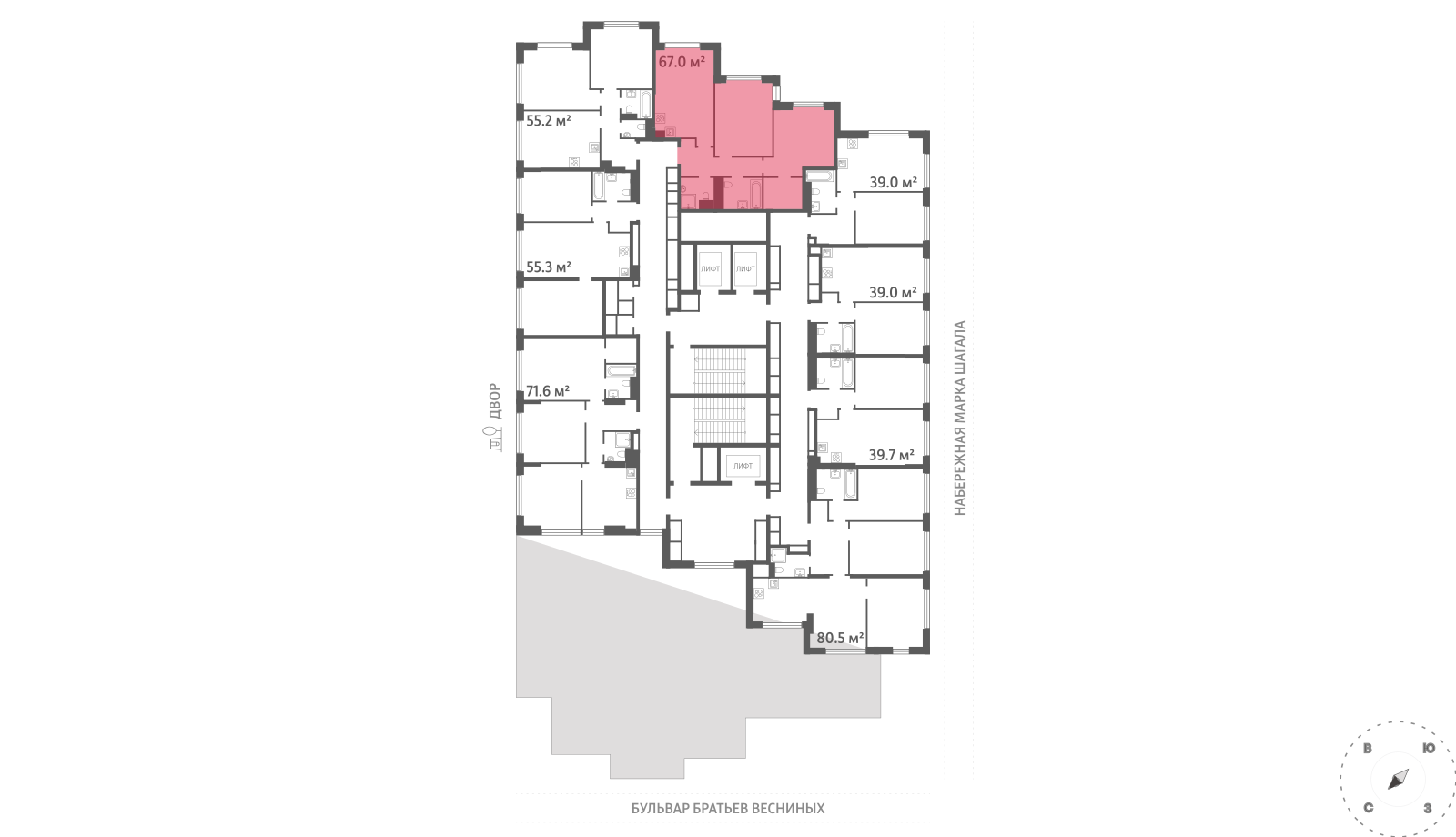 2х-комнатная квартира в ЖК Зиларт