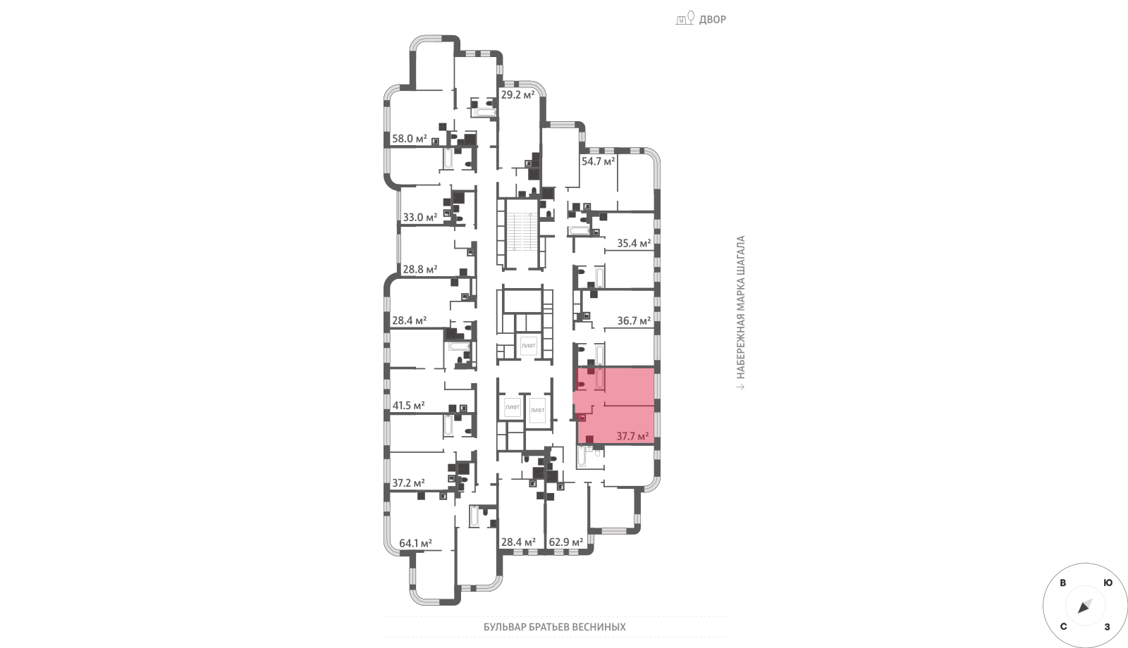 1-комнатная квартира в ЖК Зиларт