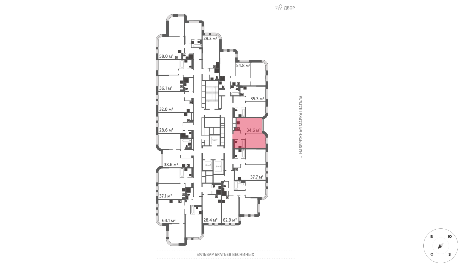 1-комнатная квартира в ЖК Зиларт