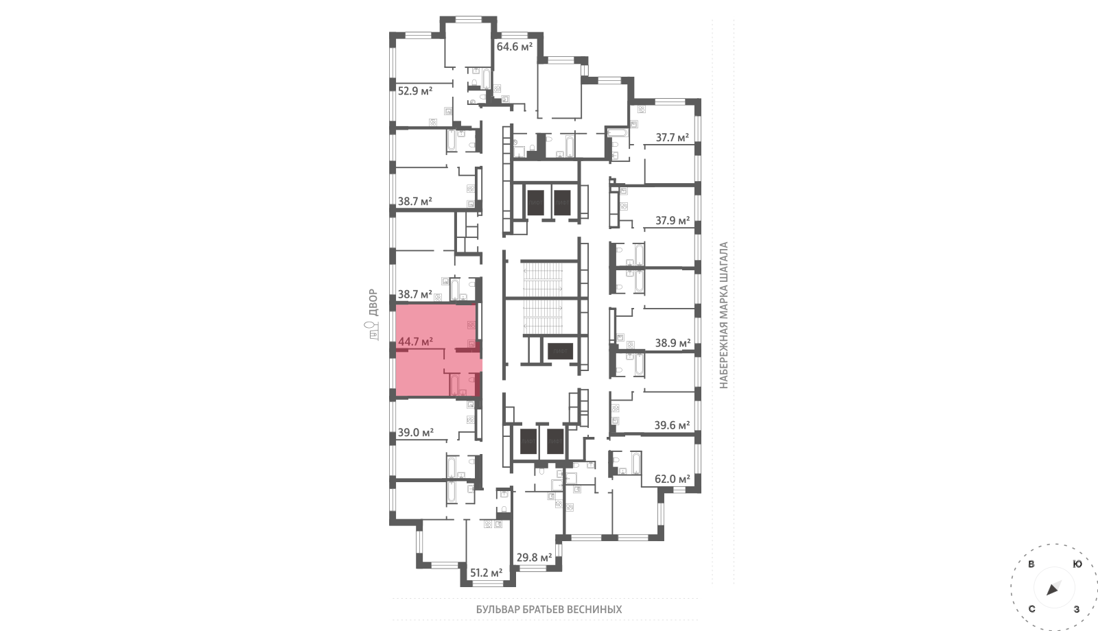 1-комнатная квартира в ЖК Зиларт