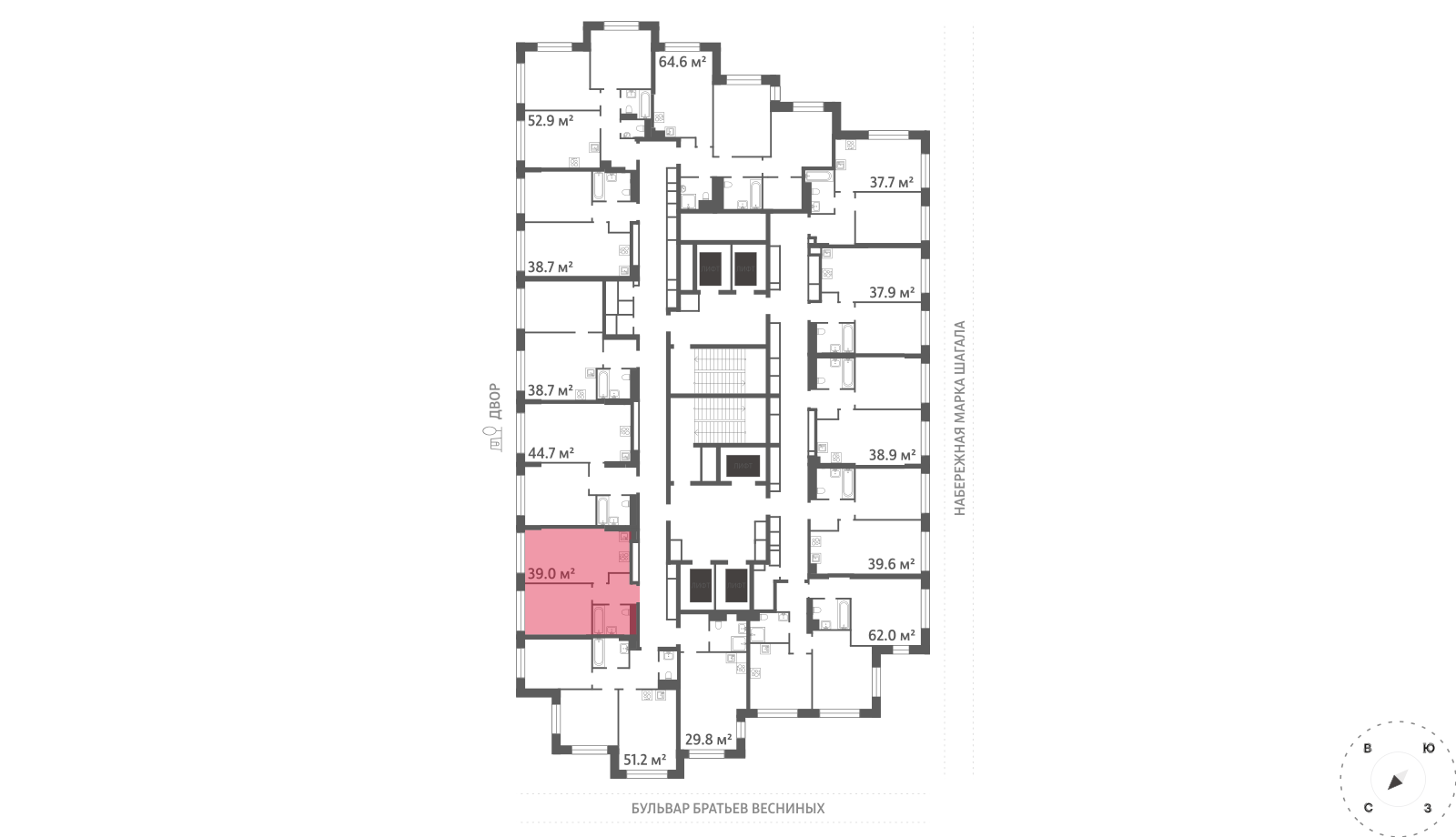 1-комнатная квартира в ЖК Зиларт