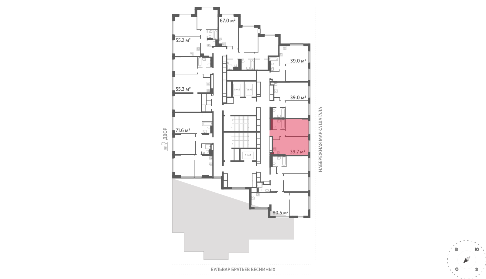 1-комнатная квартира в ЖК Зиларт