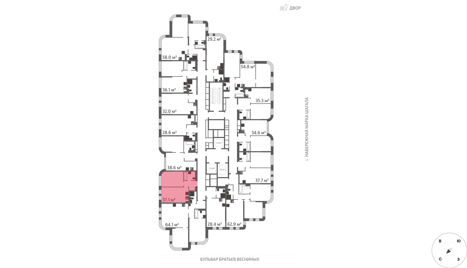 1-комнатная квартира в ЖК Зиларт