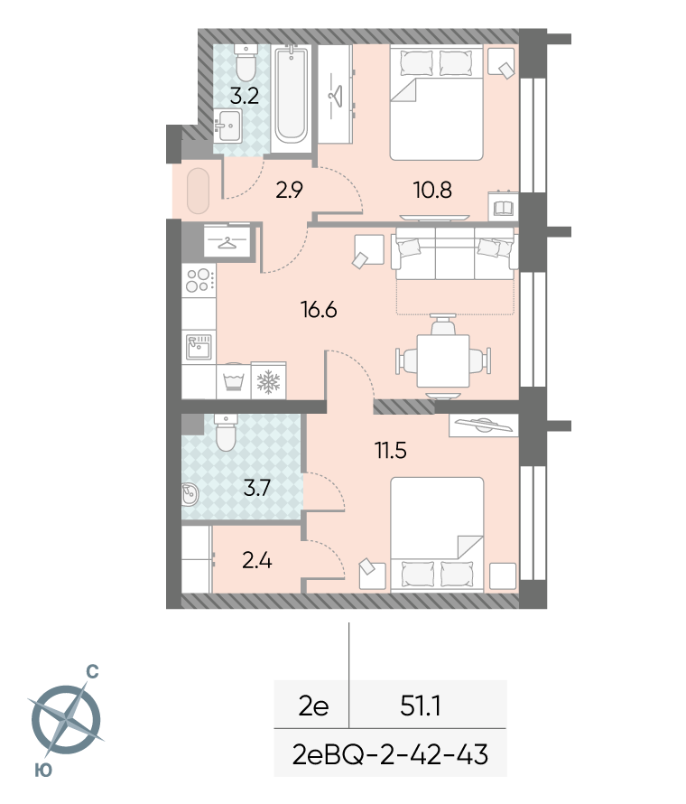 2-комнатнаяевроквартира№1879