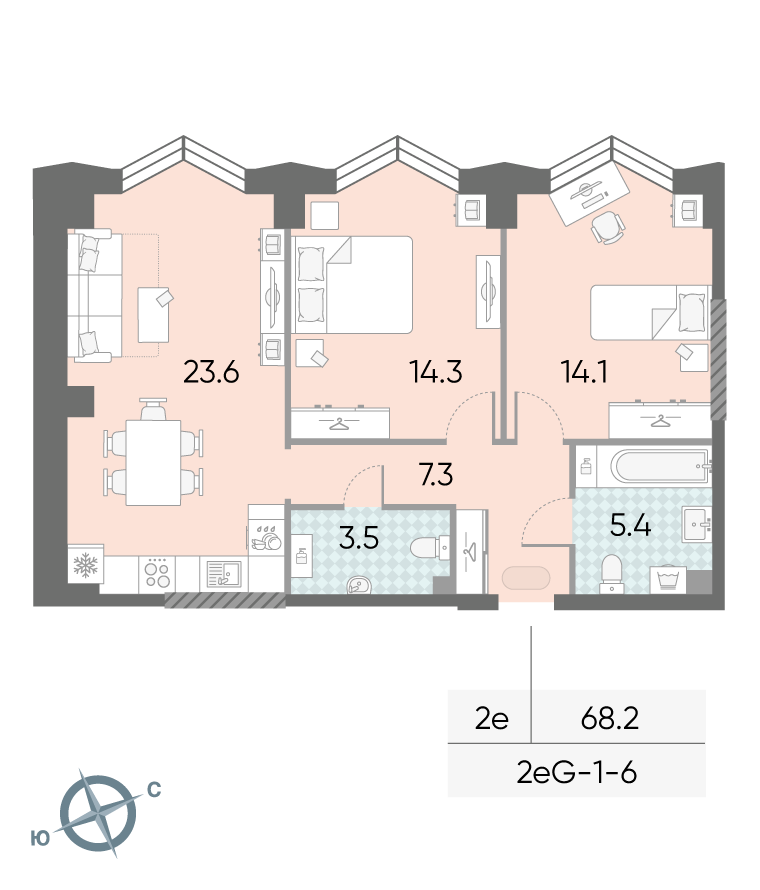 2-комнатная2eG№32
